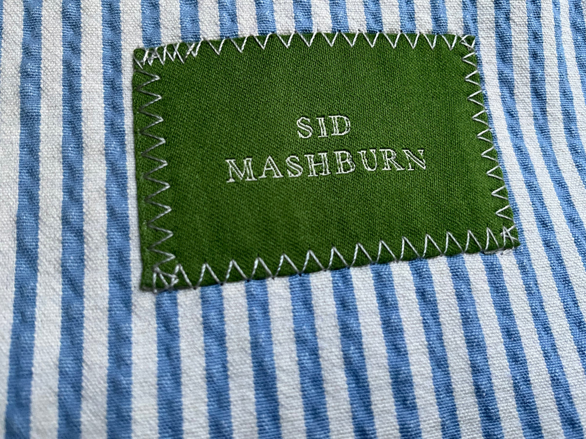 Sid Mashburn -Slim-Fit Striped Cotton-Seersucker Blazer - Blue & White Jacket size 50R men
