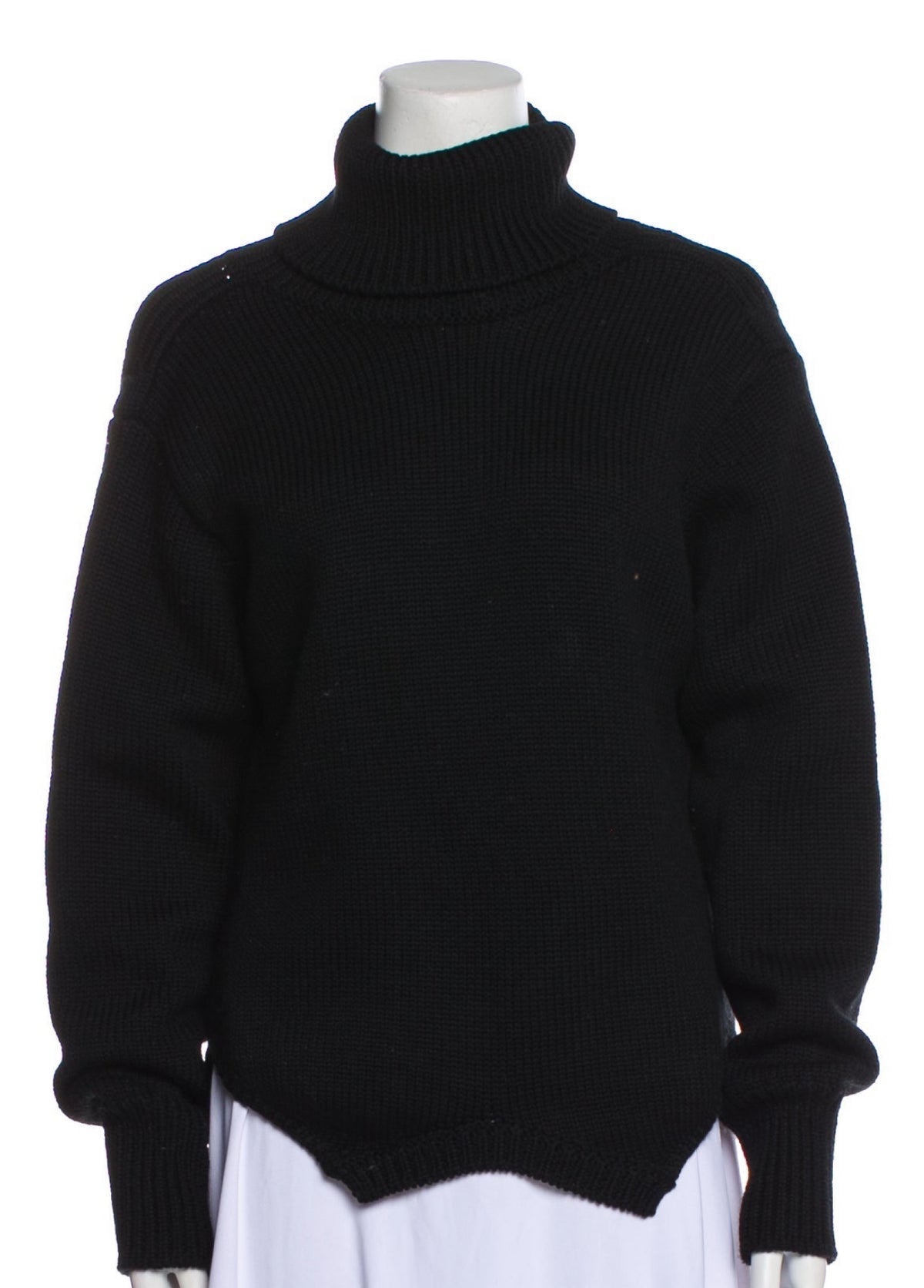 MONSE Upside Down Oversized Cutout Merino Wool Turtleneck Sweater In Black XS ladies