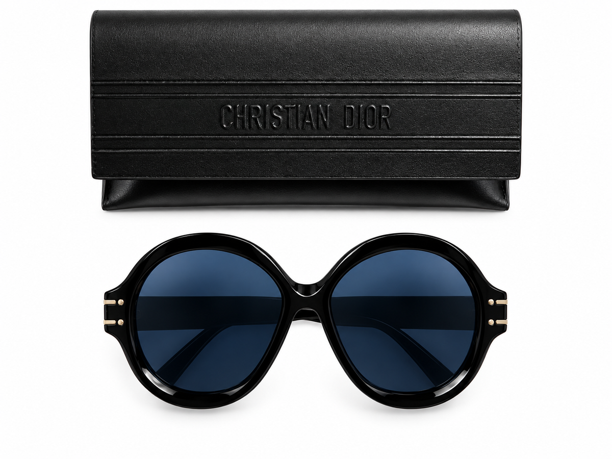 Christian Dior DiorSignature R1U Black Oversized Round Sunglasses ladies