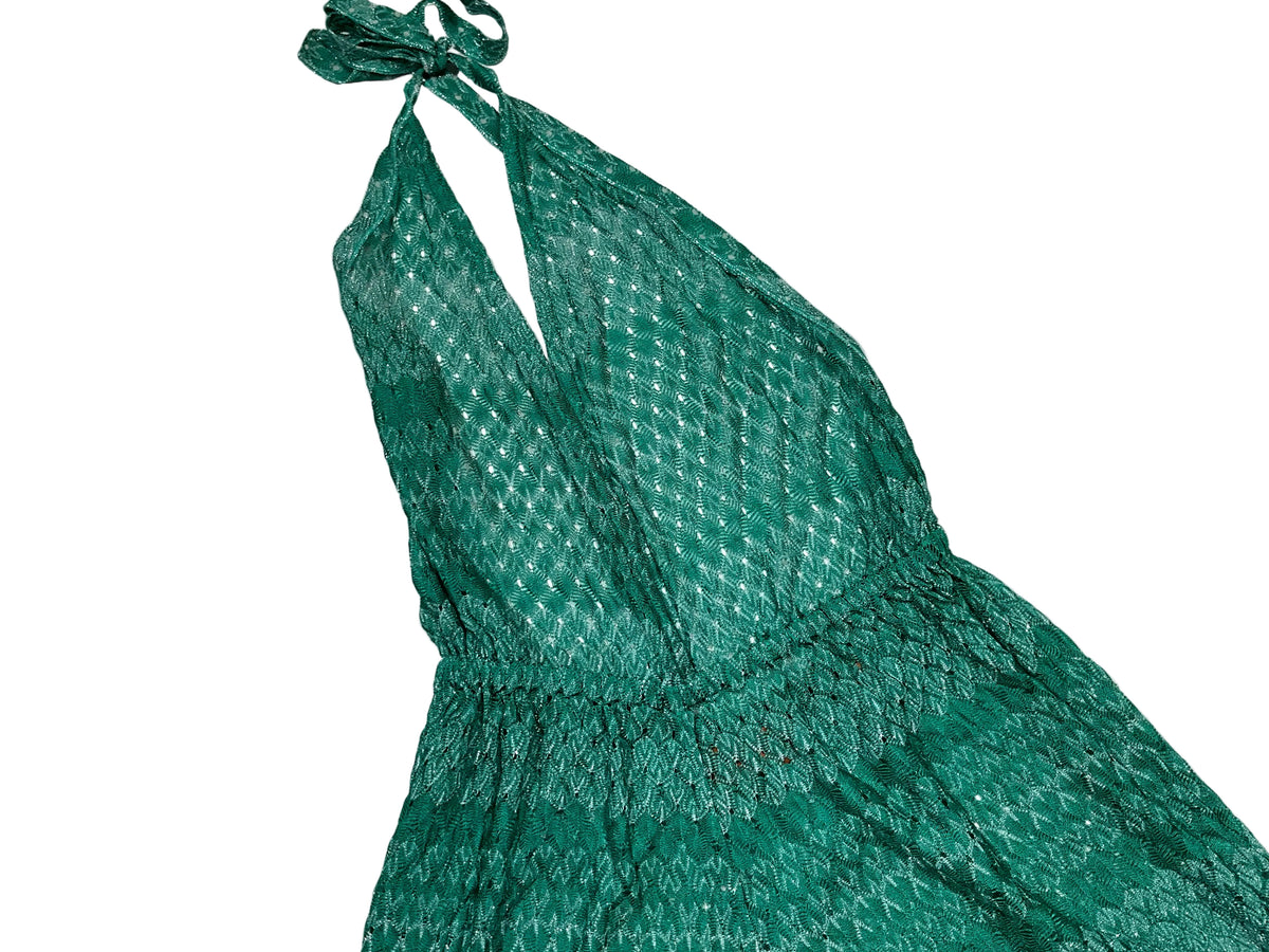 Missoni Mare knit halter neck green jumpsuit size I 42 UK 10 US 6 ladies