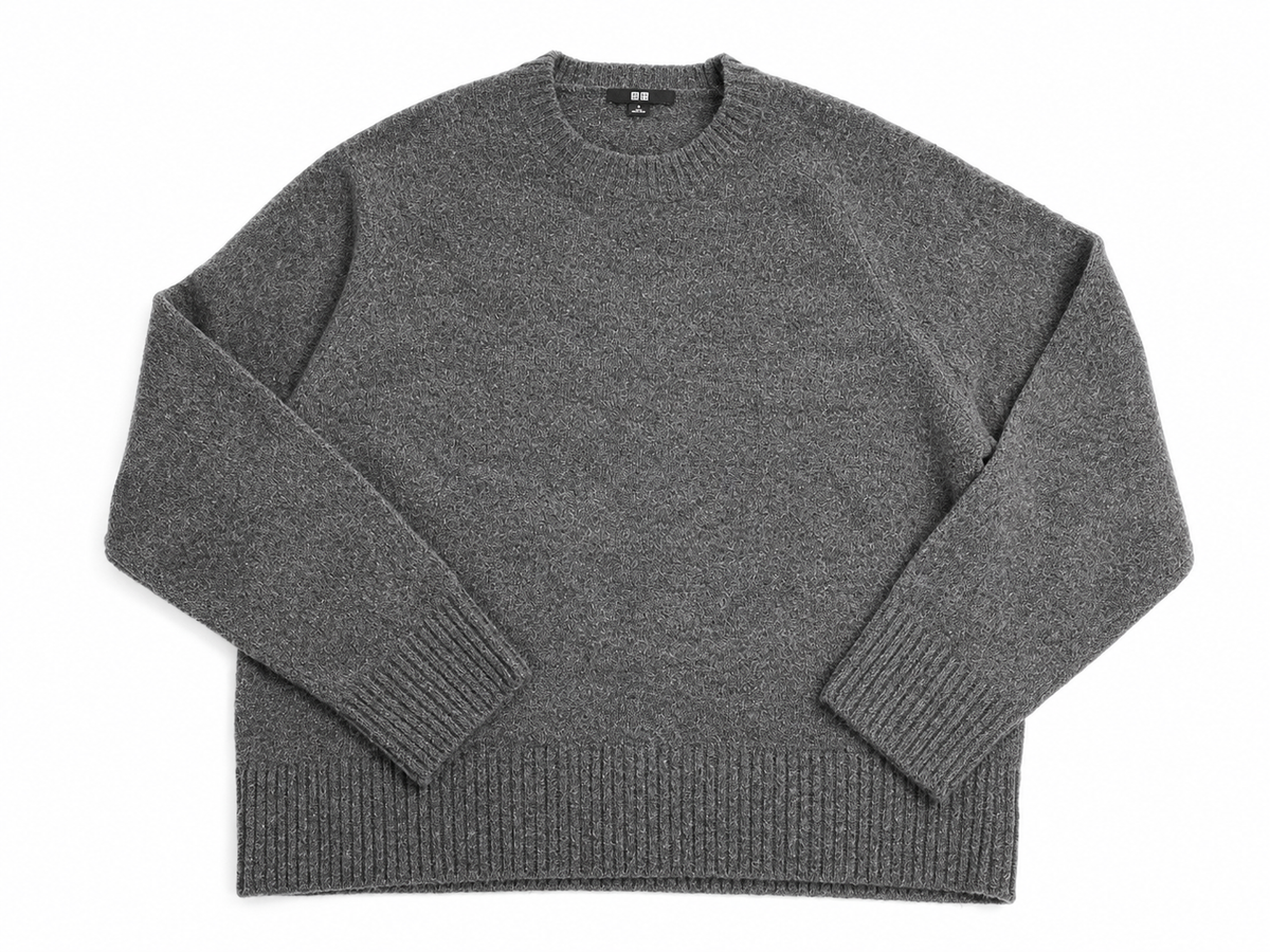 Uniqlo Grey Wool-Blend Oversized Knit Jumper size M medium ladies