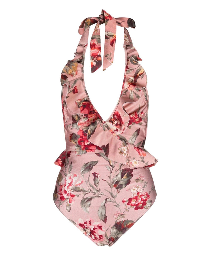 ZIMMERMANN Cassia Frill Wrap One-Piece Swimsuit Size 1 ladies