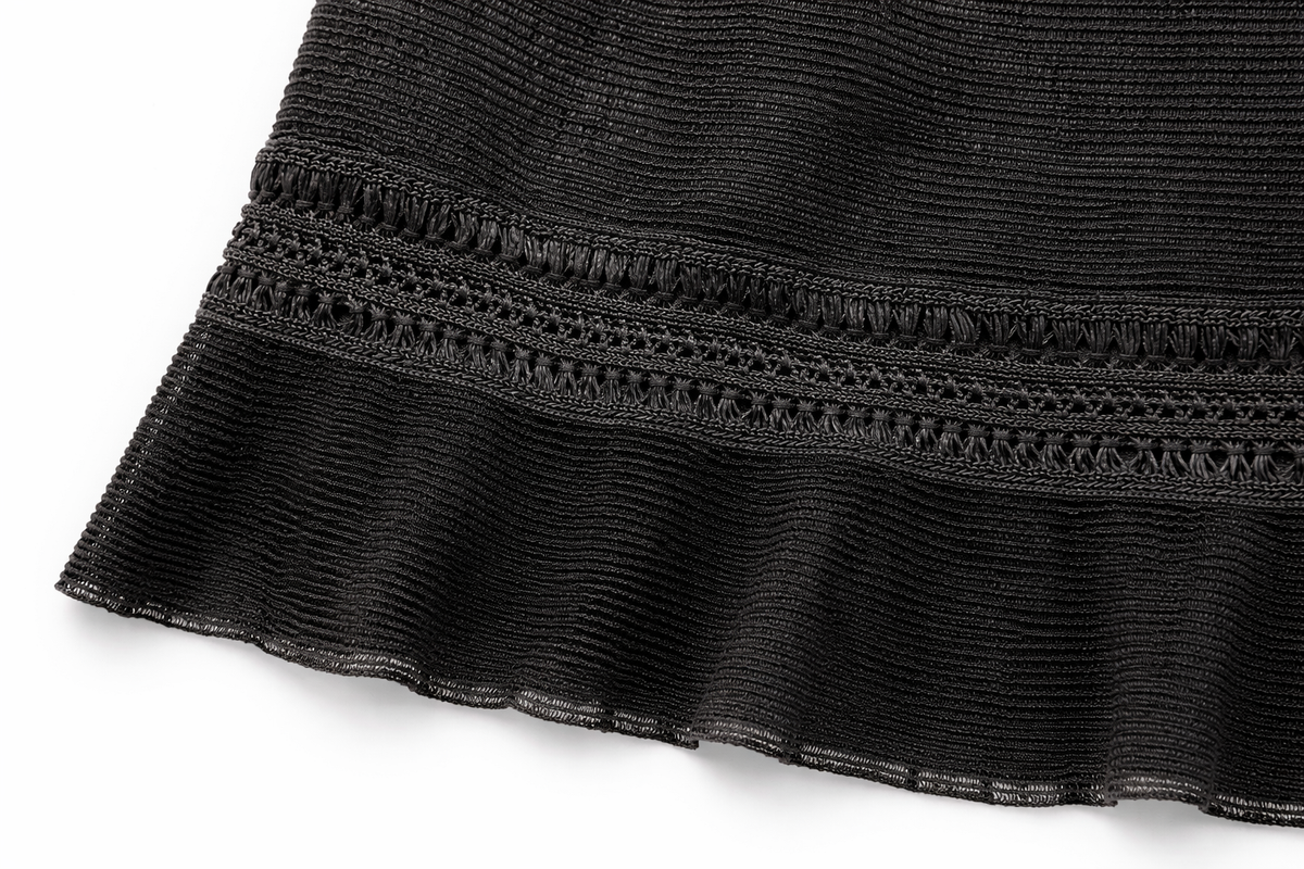 Valentino Openwork Black Midi Skirt Size M medium ladies