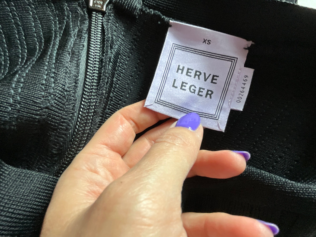 Hervé Léger Black Pleated Mini Skirt Size XS ladies