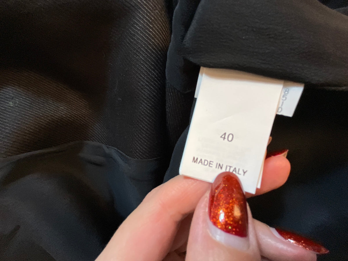 Brunello Cucinelli Black Linen & Silk Blazer Monili size I 40 UK 8 US 4 S small ladies