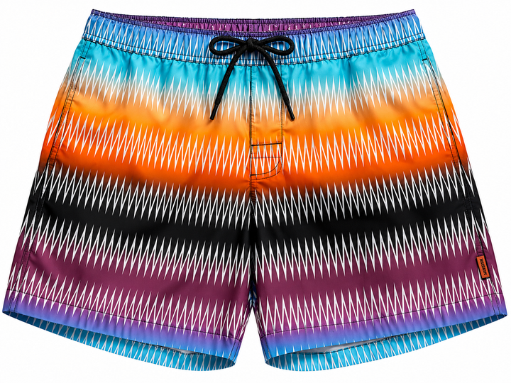 Missoni Multicolour Zigzag Print Men’s Swim Shorts – Size L men