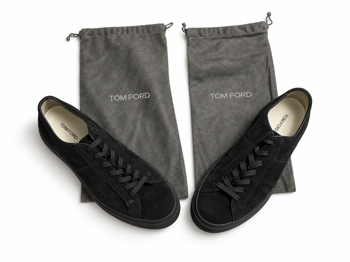 Tom Ford Black Suede Low-Top Sneakers – US 9 / EU 42 men