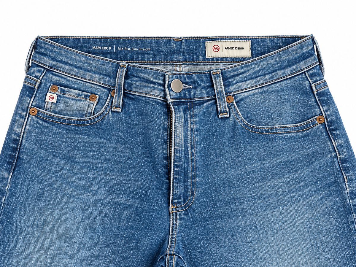 AG Adriano Goldschmied Mari Mid-Rise Crop Slim Straight Jeans ladies