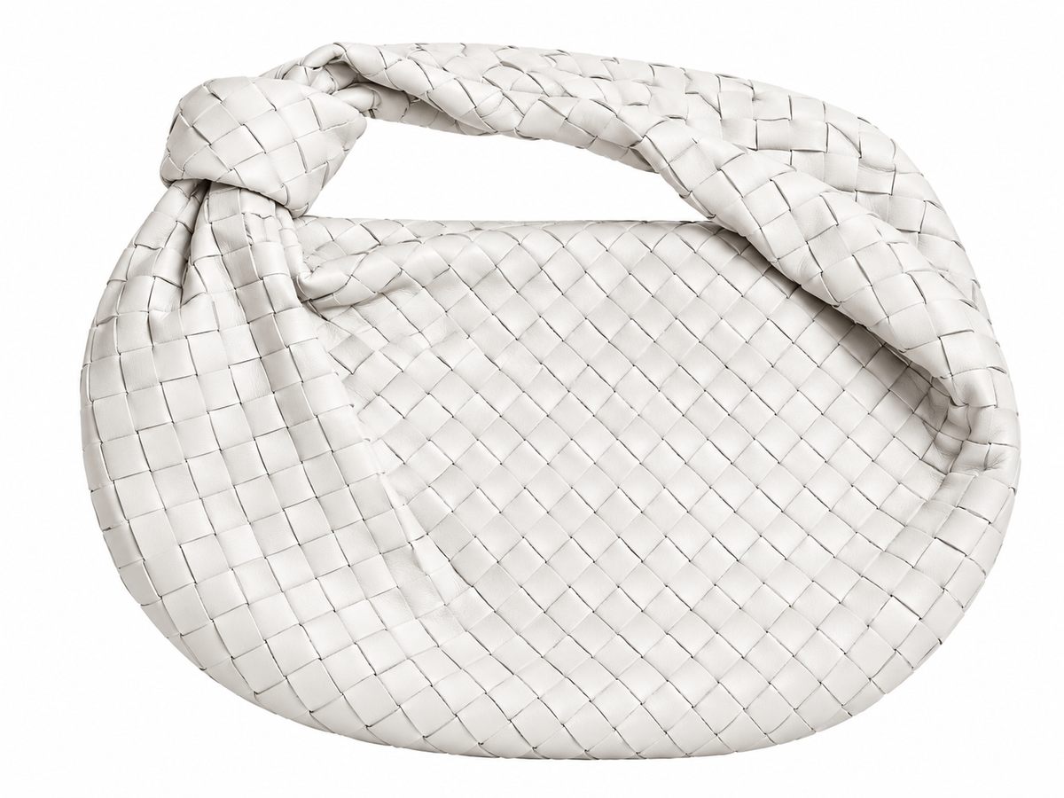 Bottega Veneta Large Jodie Intrecciato White Nappa Leather Hobo Shoulder Bag ladies