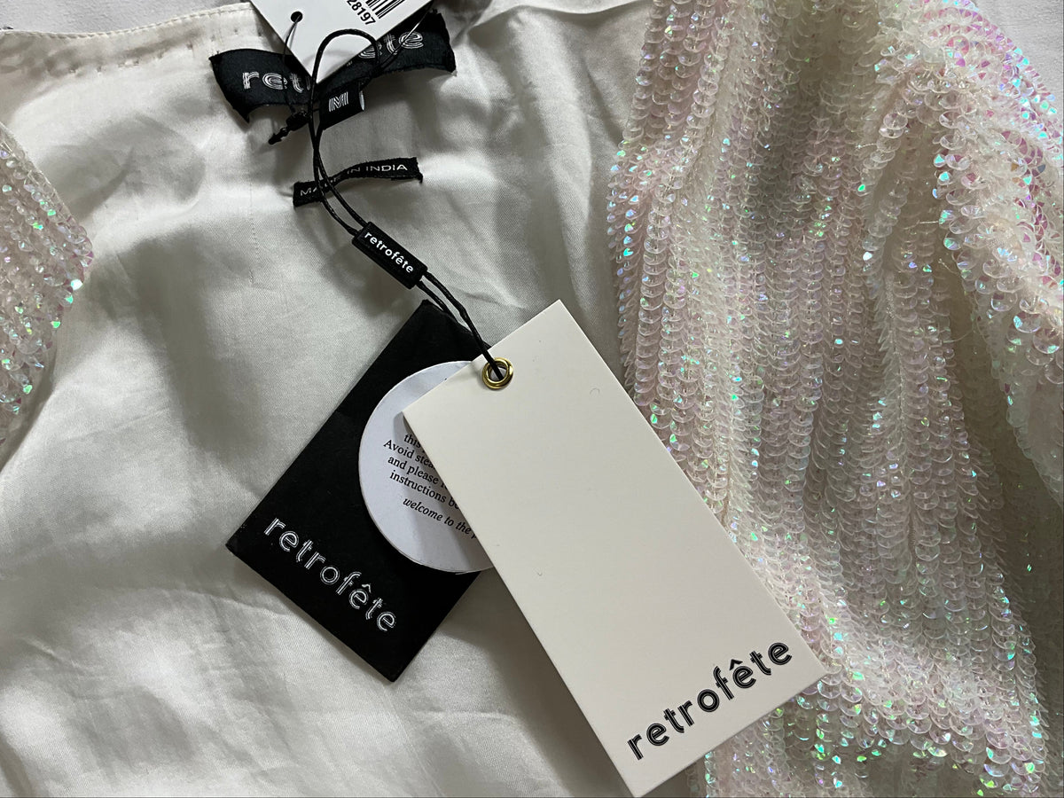 Retrofête Gabrielle iridescent sequin mini robe dress size M medium dress ladies