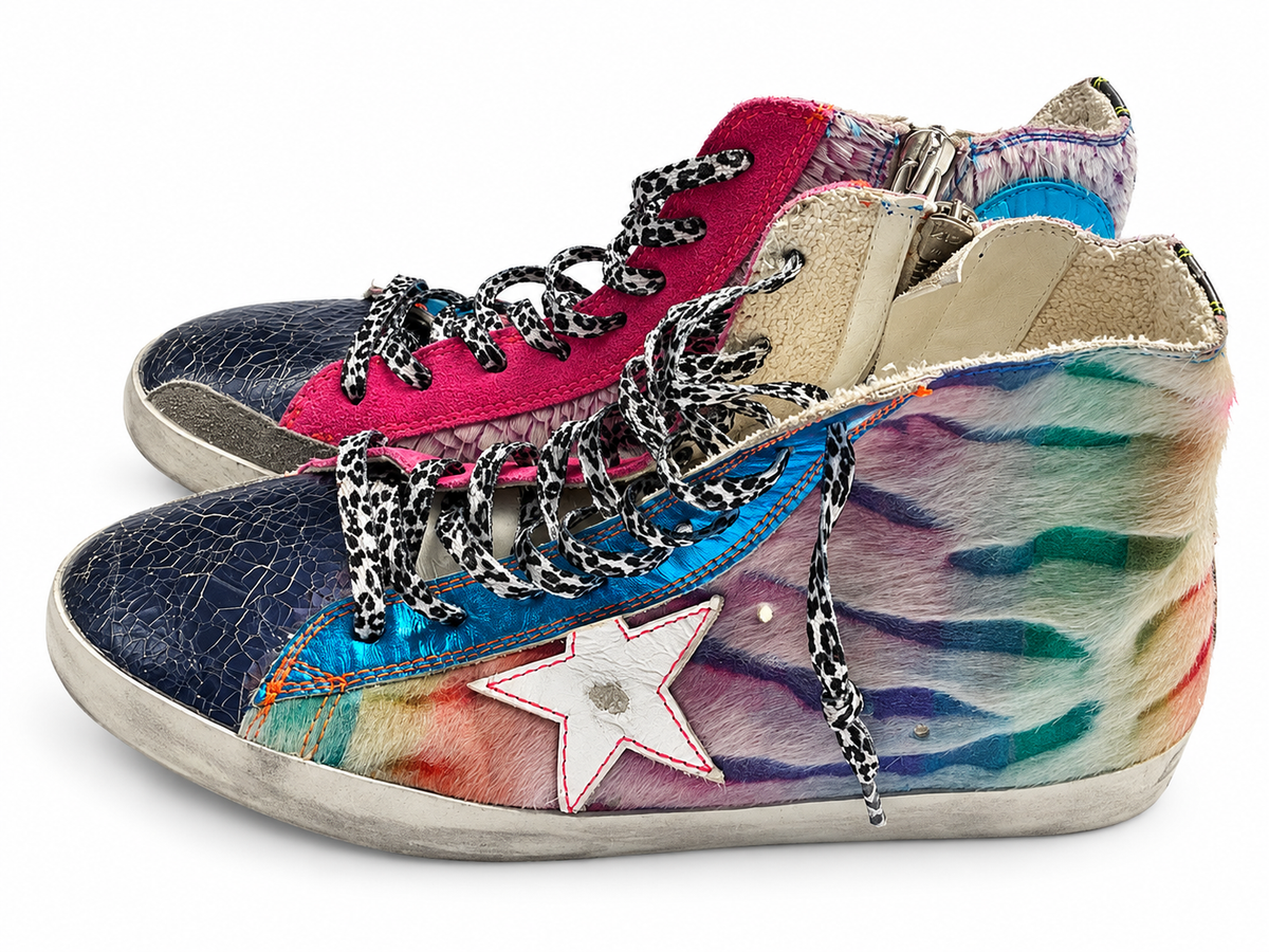 Golden Goose Francy Limited Edition Multicolour High-Top Trainers – Size 39 ladies