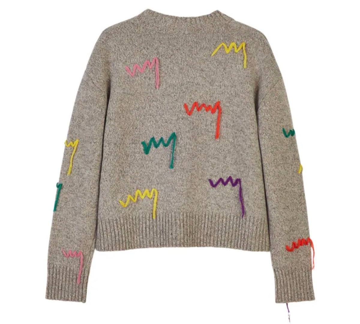 Mira Mikati Extra Fine Merino Wool Embroidered Pullover Sweater Jumper Size EU 38 ladies