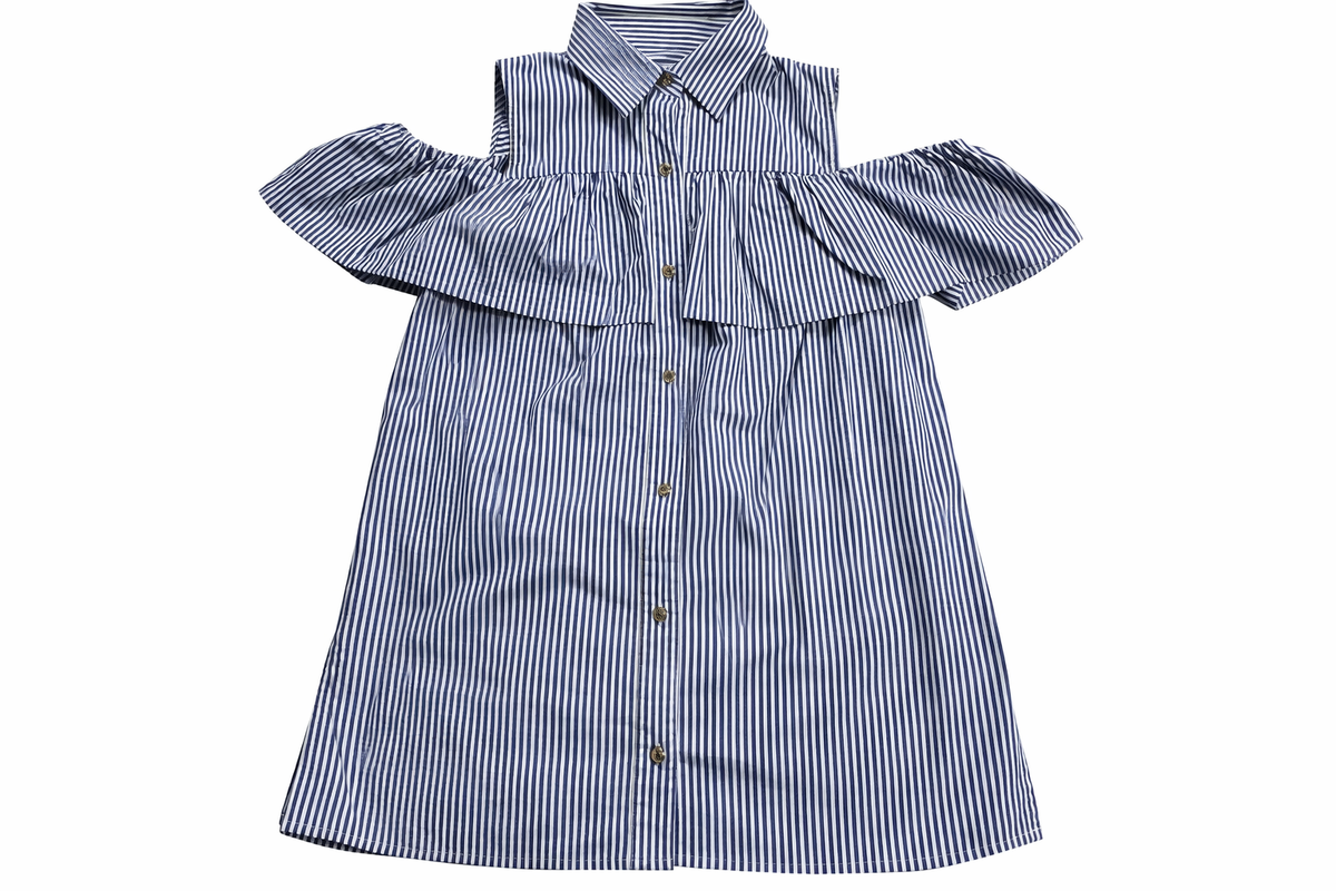 Michael Kors Pinstripe Cold Shoulder Shirts Top Size XS ladies
