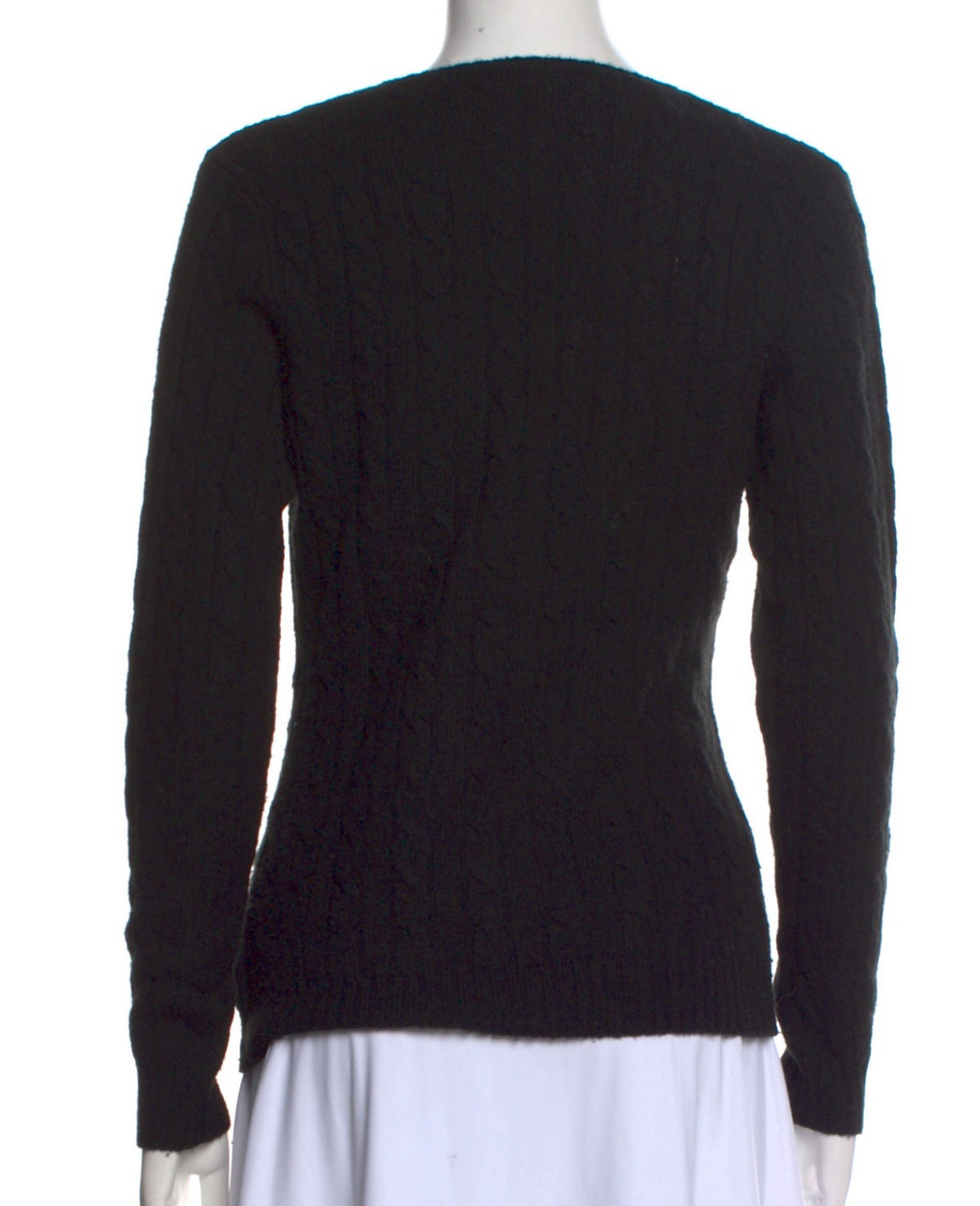Ralph Lauren Black Label Pure Cashmere Cable Knit Pullover Jumper Sweater Sz XS ladies