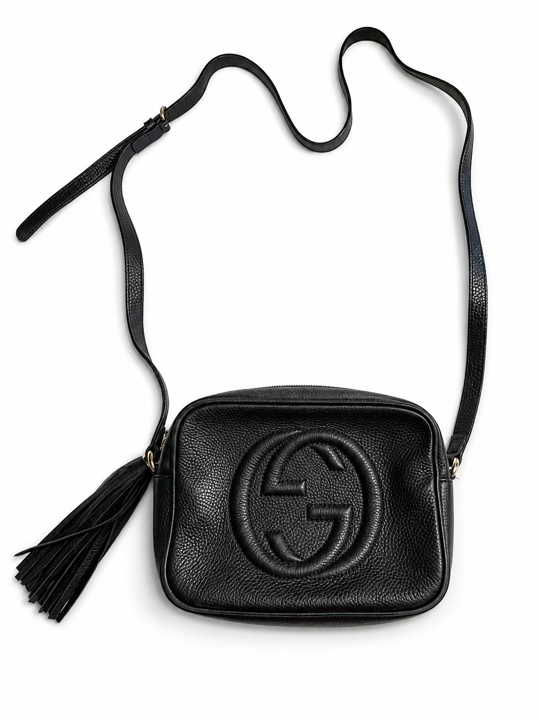 Gucci Pebbled Calfskin Small Soho Disco Bag – Black Handbag ladies