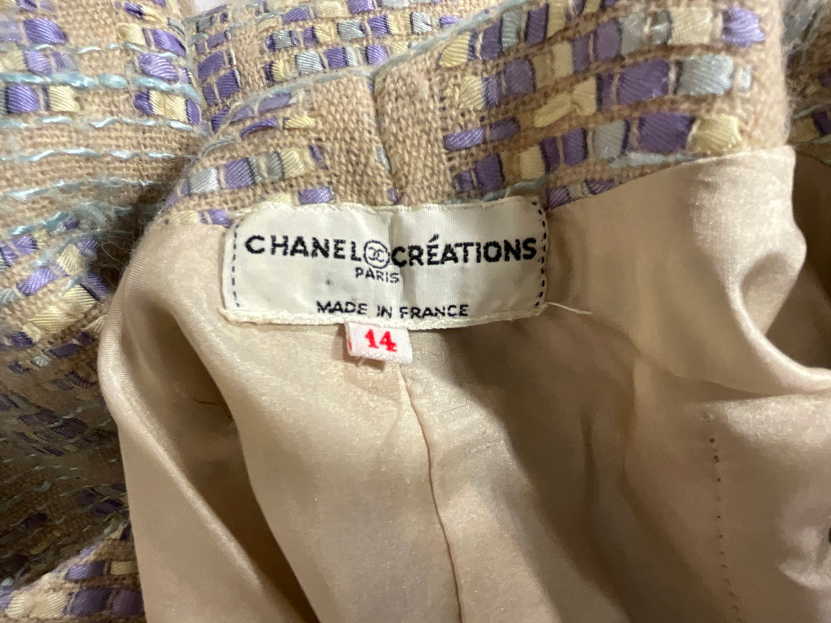 Chanel Créations 1975 Super Rare Tweed Jacket Blazer Size 14 ladies