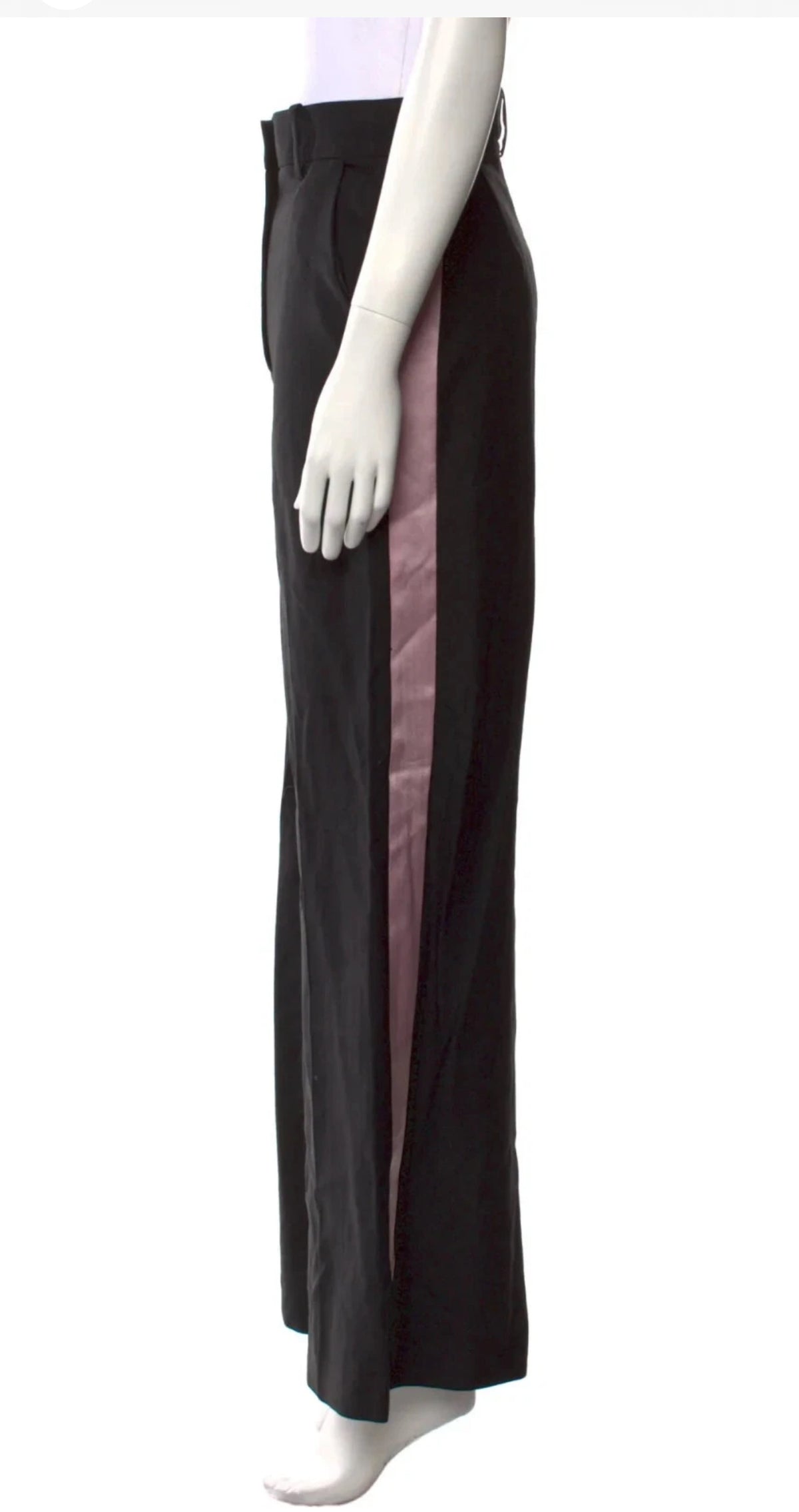 Amazing Rare Racil tuxedo wool high waisted wide leg pants trousers Size 38 ladies