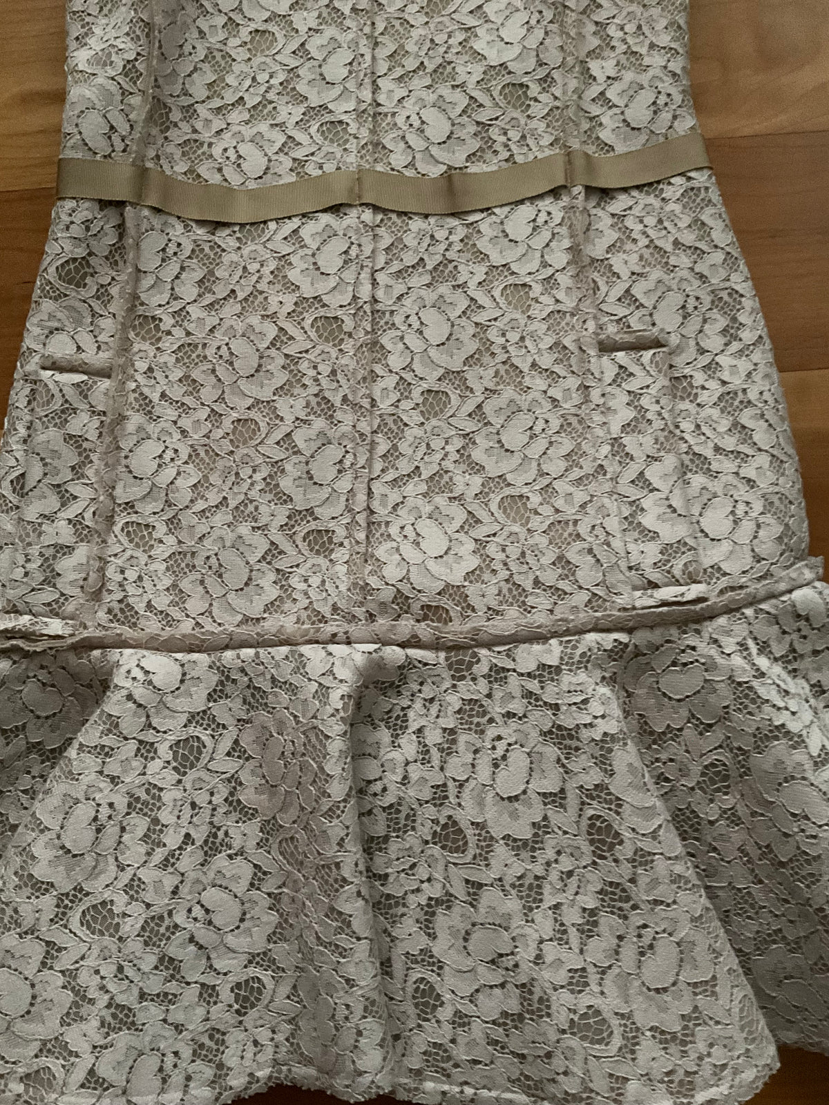 Lanvin Fluted Cotton-blend Lace Dress AMAZING SIZE F 38 UK 10 US 6 ladis