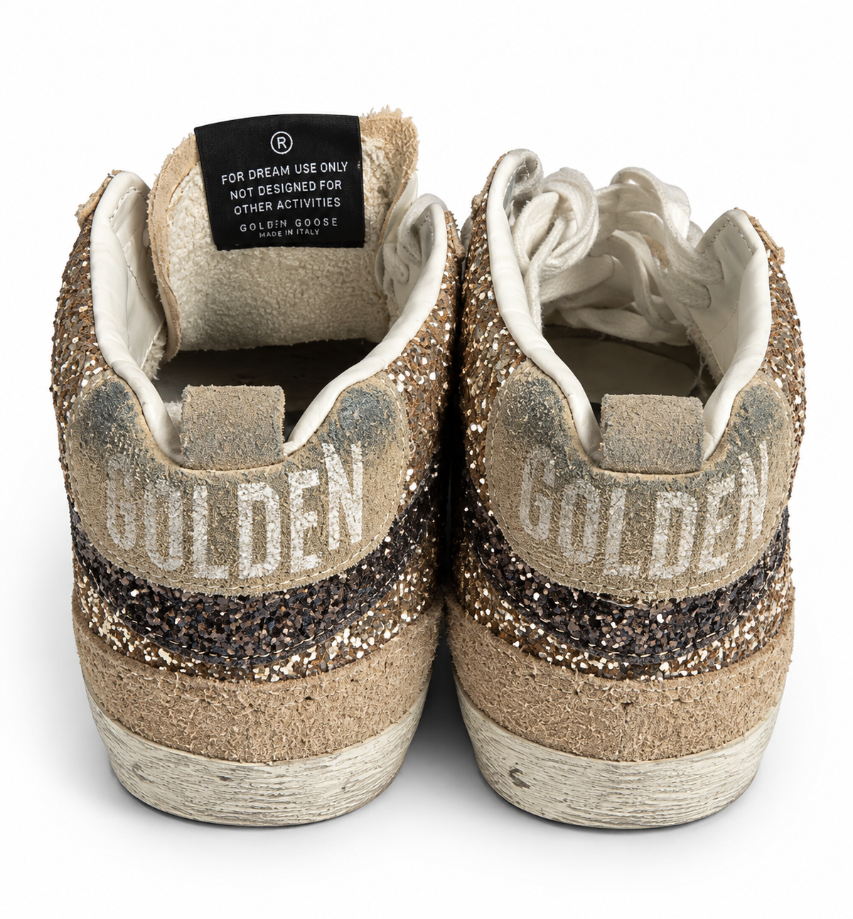 Golden Goose Midstar Gold Glitter & Suede Trainers – EU 36 ladies