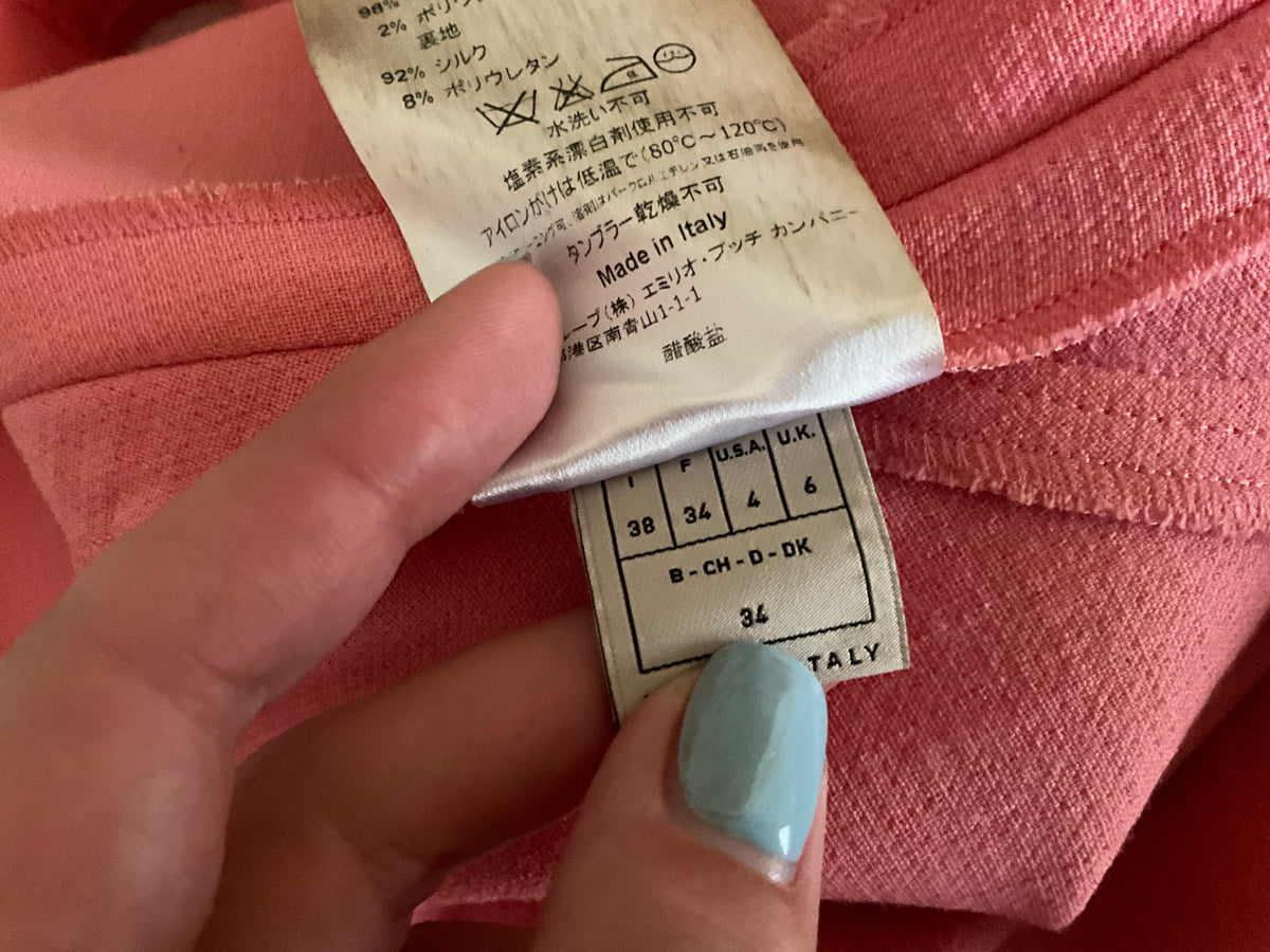 $1,900 Emilio Pucci Pink Virgin Wool Sexy Shift Dress I 38 UK 6 US 4 ladies