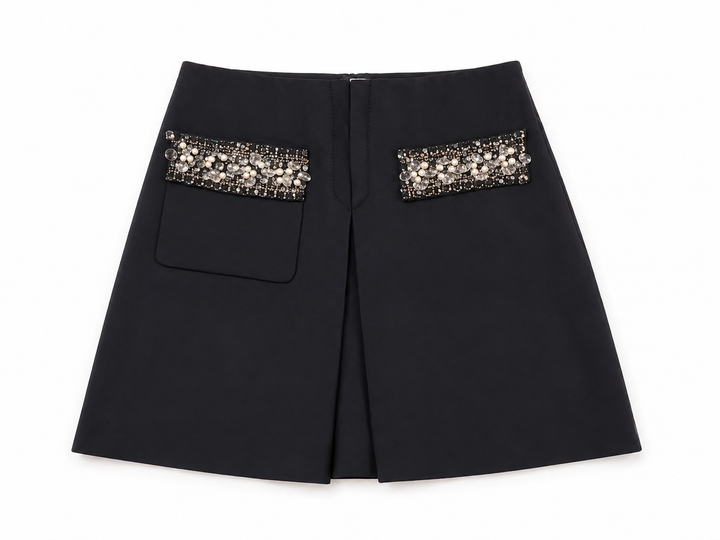 Miu Miu Navy Embellished Tailored Shorts Size I 38 ladies