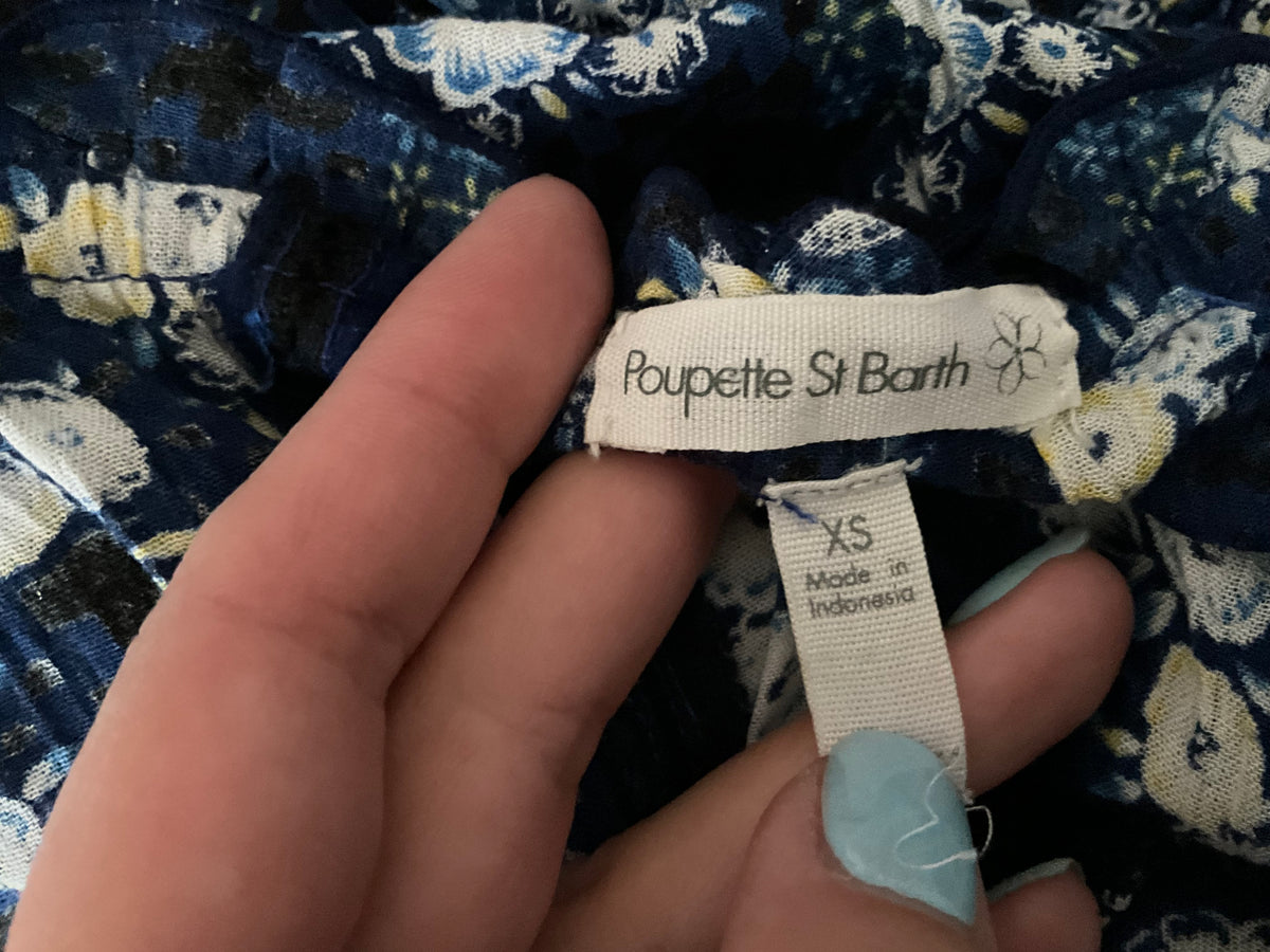 Poupette St. Barth Women's Sleeveless Pom Pom Embroidered Neck Dress Size XS ladies