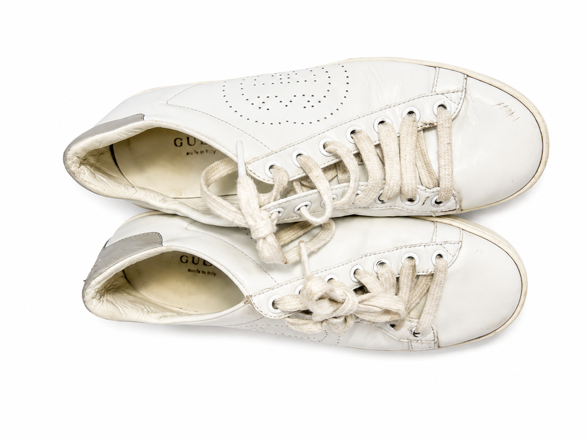 Gucci White Leather Lace-Up Trainers – Size EU 36 ladies