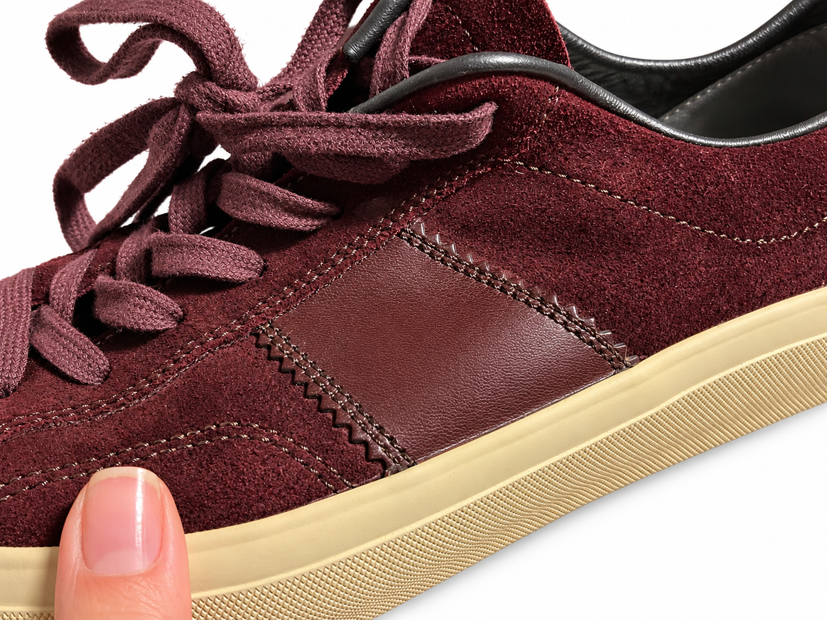 Tom Ford Burgundy Suede Low-Top Sneakers – Size 9 men