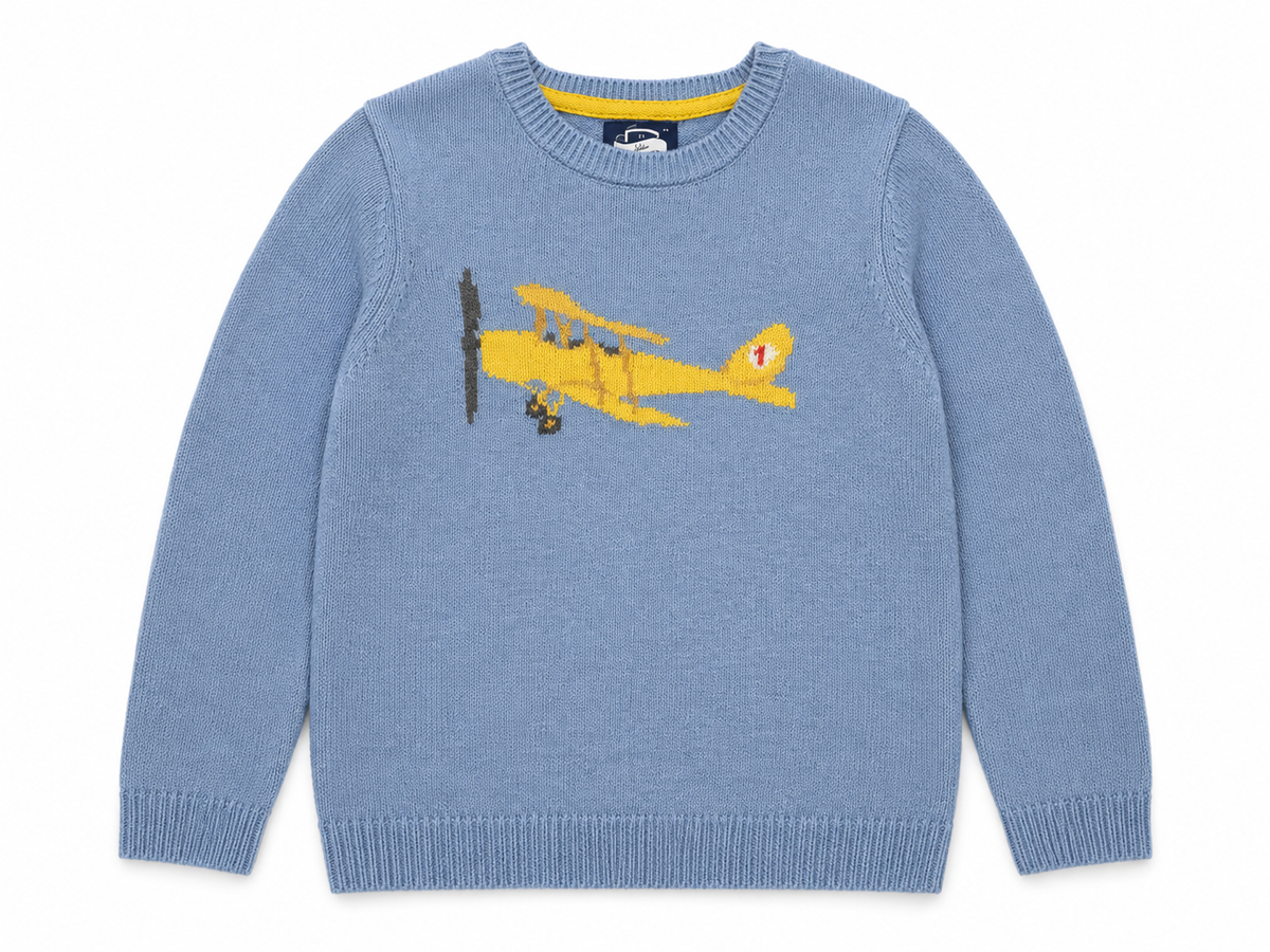 Chelsea Clothing Co. Boys’ Blue Vehicle Jumpers – Age 6–7 Years – Lot of Two children