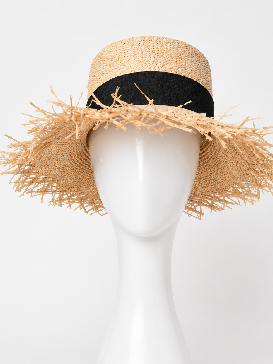 Chanel 2019 Runway Raffia Wide-Brim Hat – Size M ladies