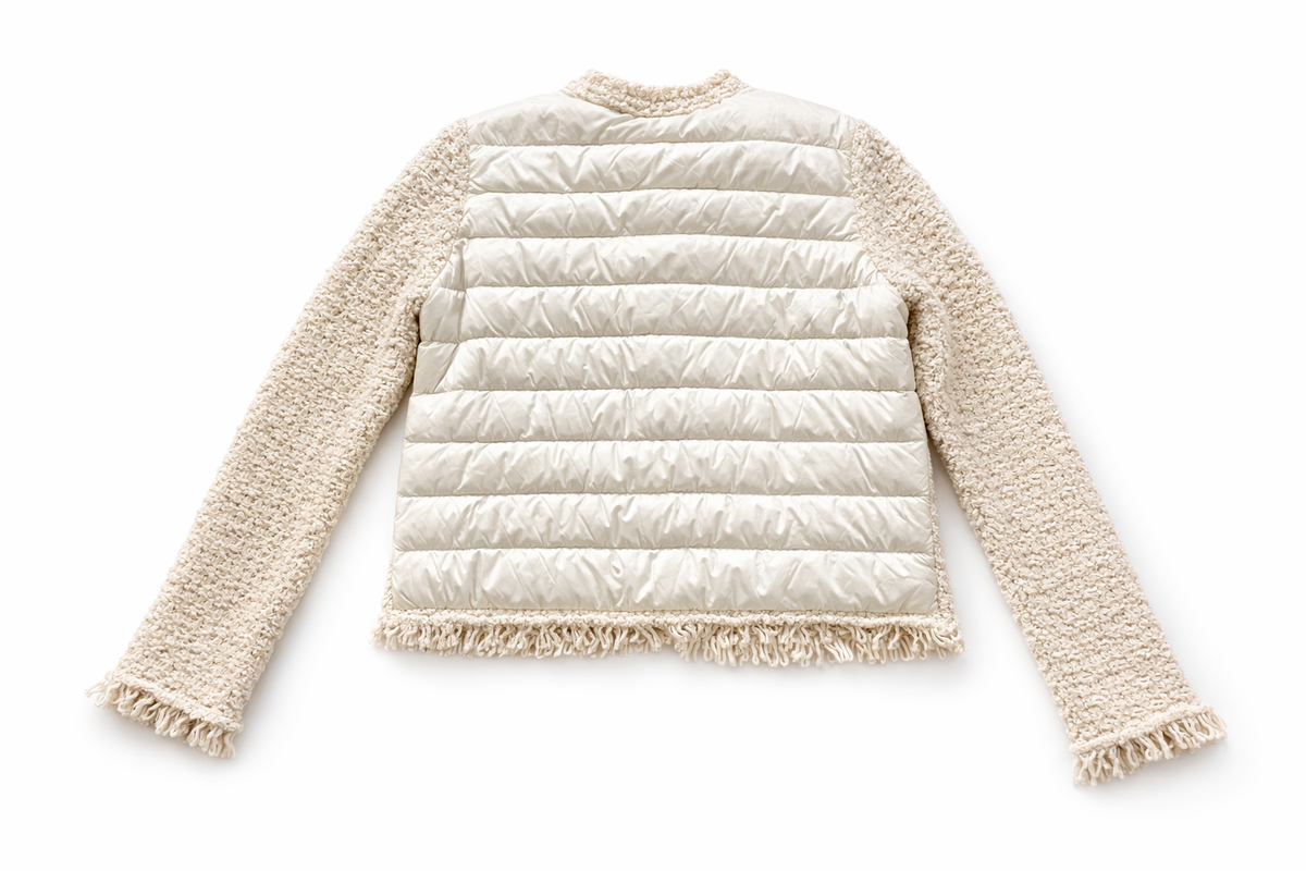 Moncler Tweed Fringe Blazer Jacket Size M medium ladies