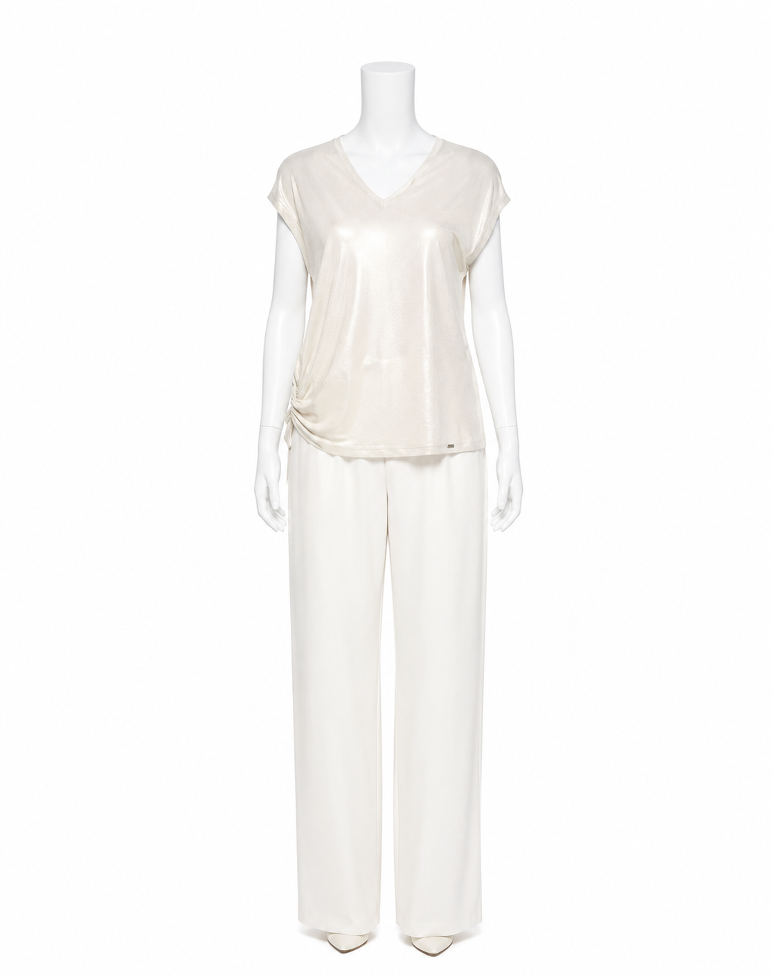 Herno Metallic Gold Linen Blend Top – Size IT 42 US 6 UK 10 ladies