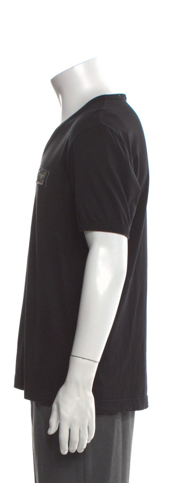 Dolce & Gabbana plaque V neck black T shirt size I 50 men