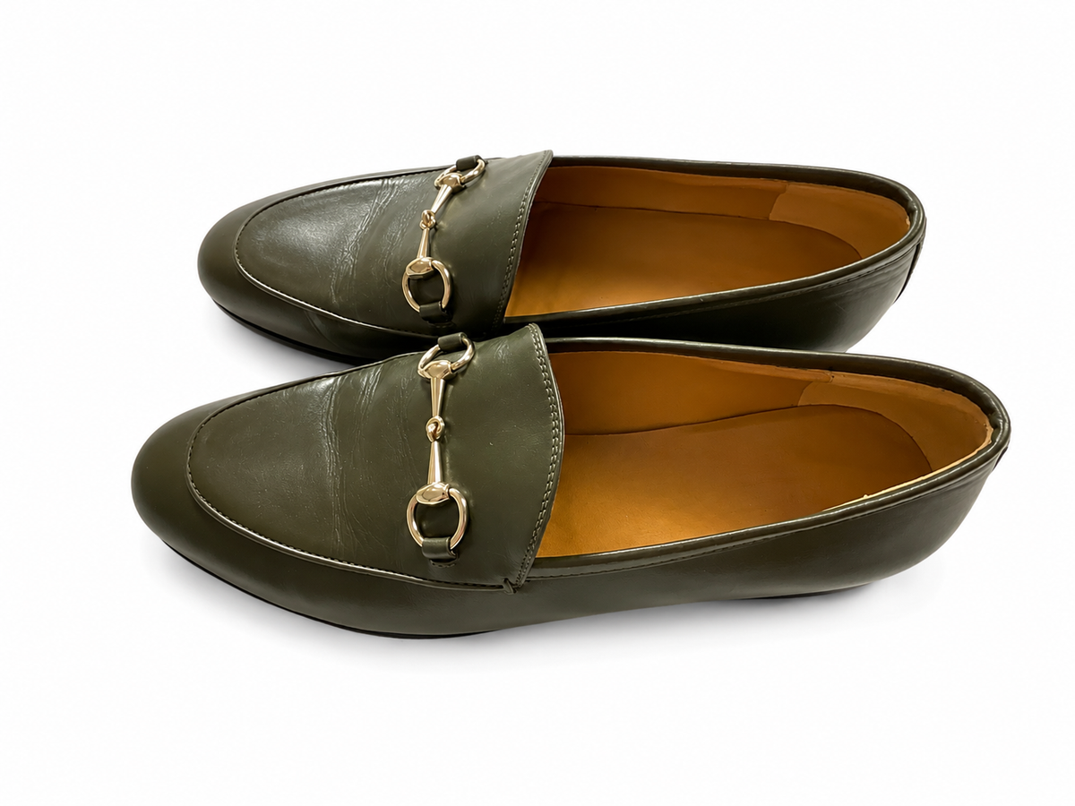 GUCCI Calfskin Womens Jordaan Loafers Luscious Green Size 38 1/2 ladies