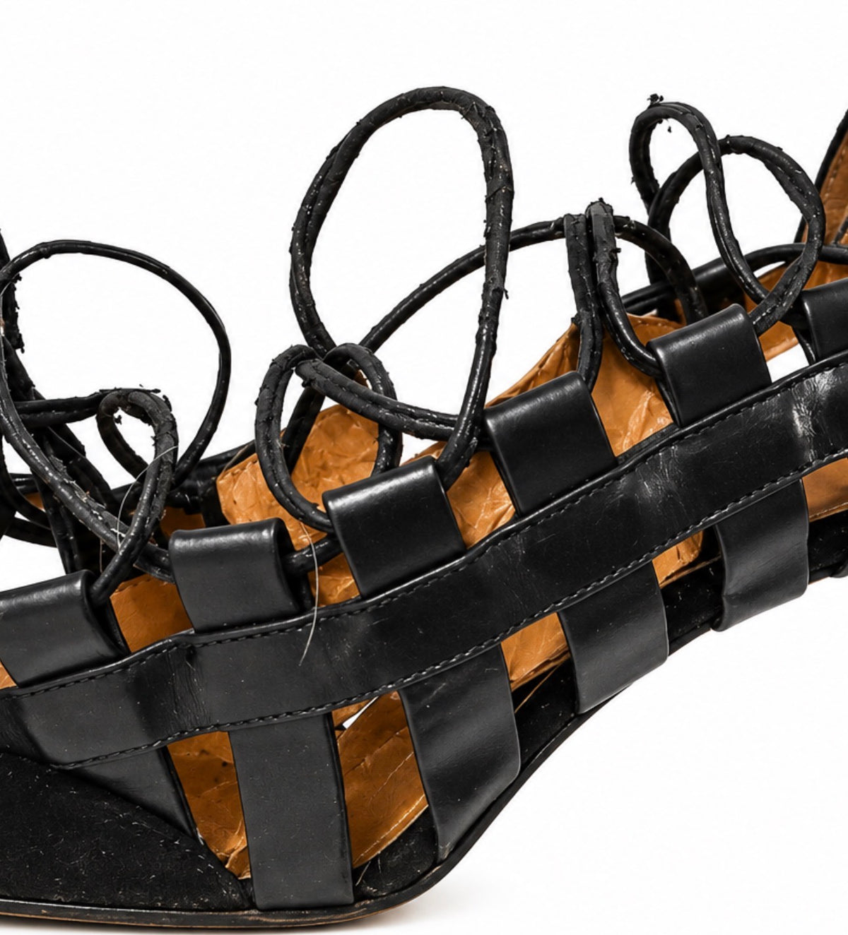 Aquazzura Suede Women's Black Amazon Lace-up Shoes Pumps Size 36.5 US 6.5 UK 3.5 ladies