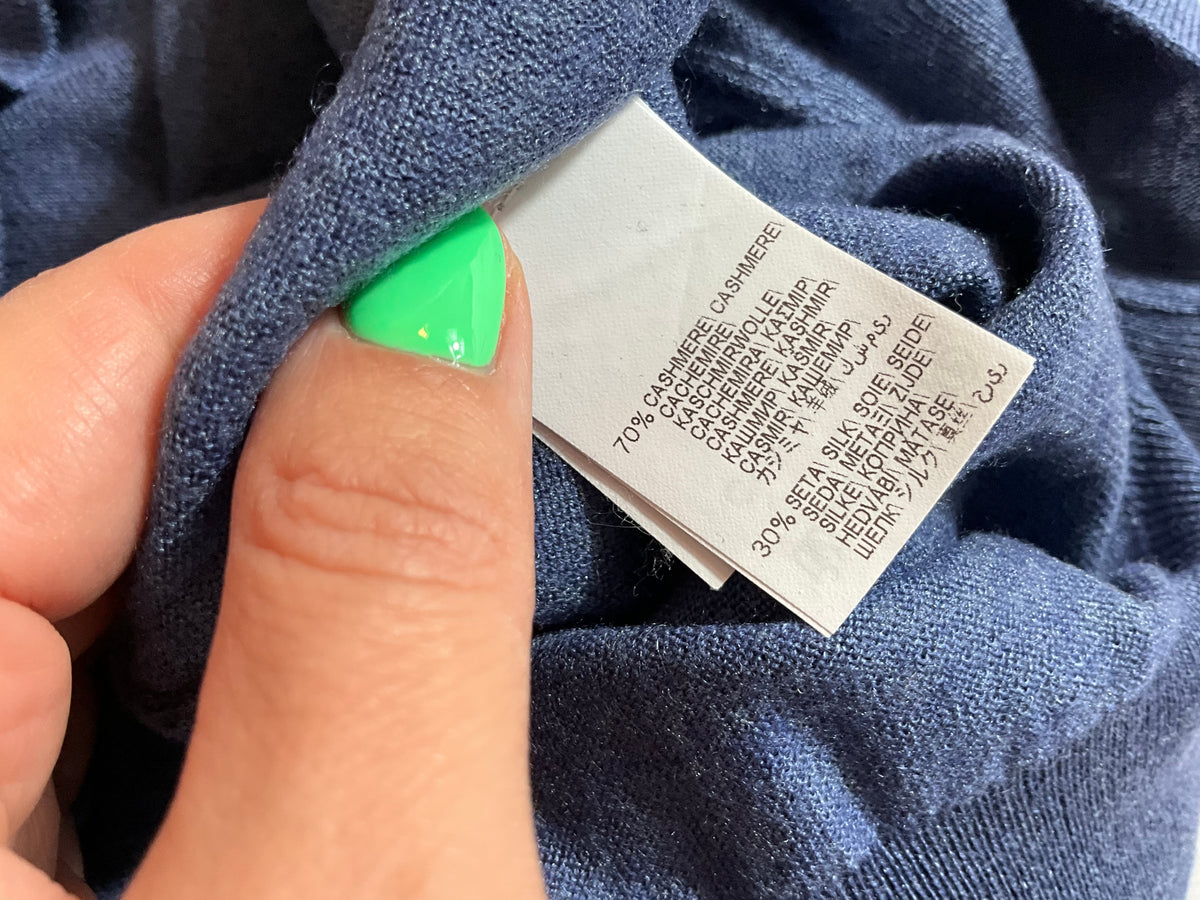 Brunello Cucinelli Blue Cashmere Silk Crewneck Jumper – IT 48 men