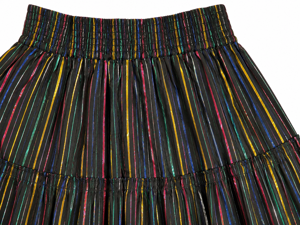 Stella McCartney Kids Metallic Rainbow-Stripe Skirt 10 years children