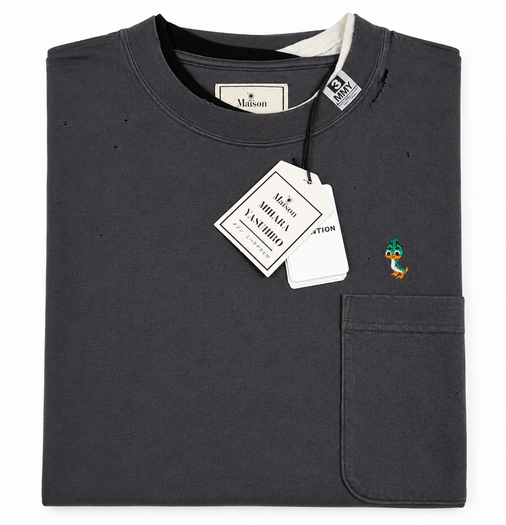 Maison Mihara Yasuhiro Men’s Distressed Layered Pocket T-Shirt – Size 44 men