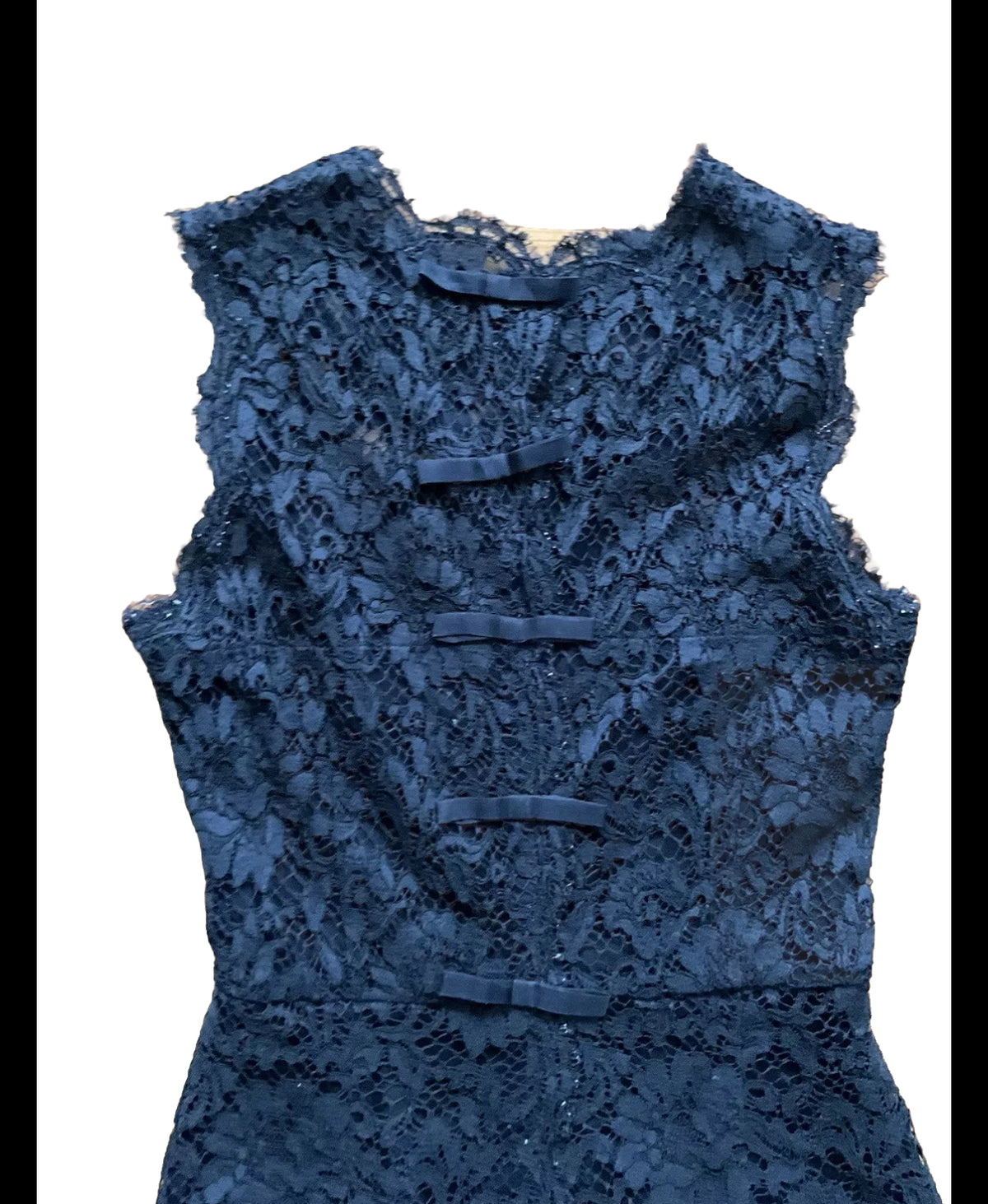Valentino Black Lace Sheath Bow Dress Size I 38 XS ladies