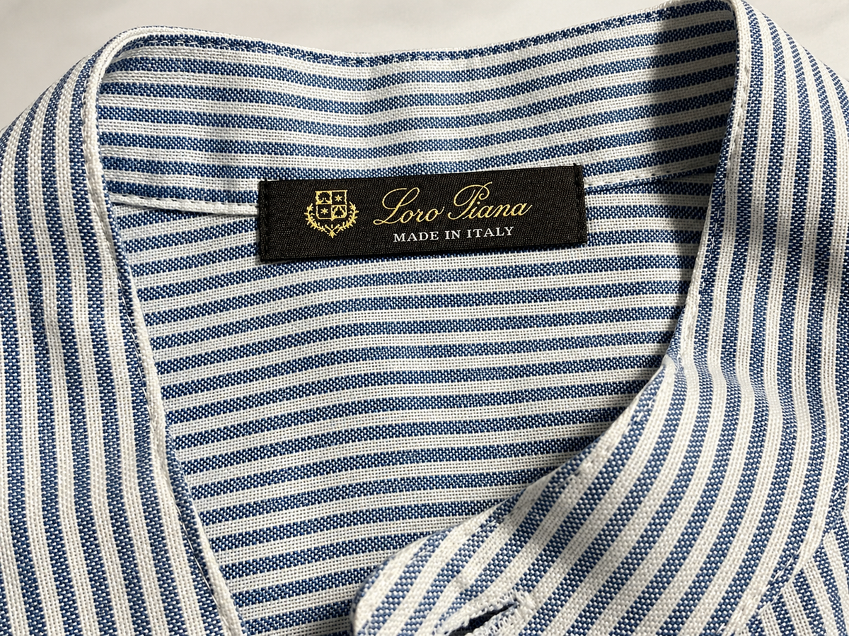 Loro Piana Boys Blue & White Striped Linen Shirt – Age 12 Years children