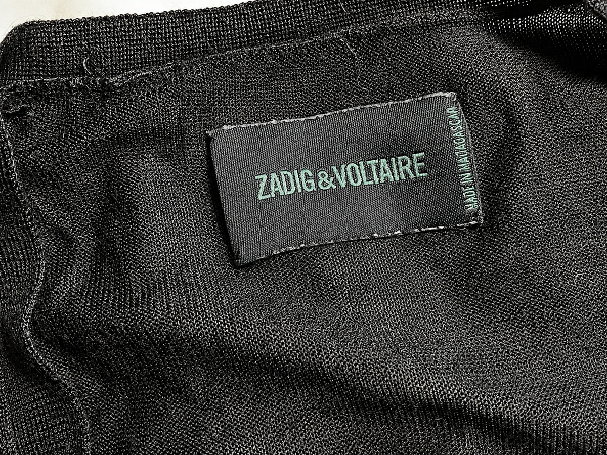 Zadig & Voltaire Black V-Neck Knit Top ladies