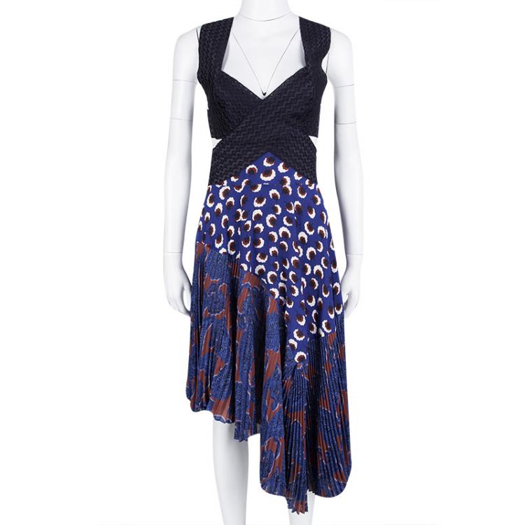 Stella McCartney Plisse asymmetric Cut Out dress I 36 XXS UK 4 US 0 ladies