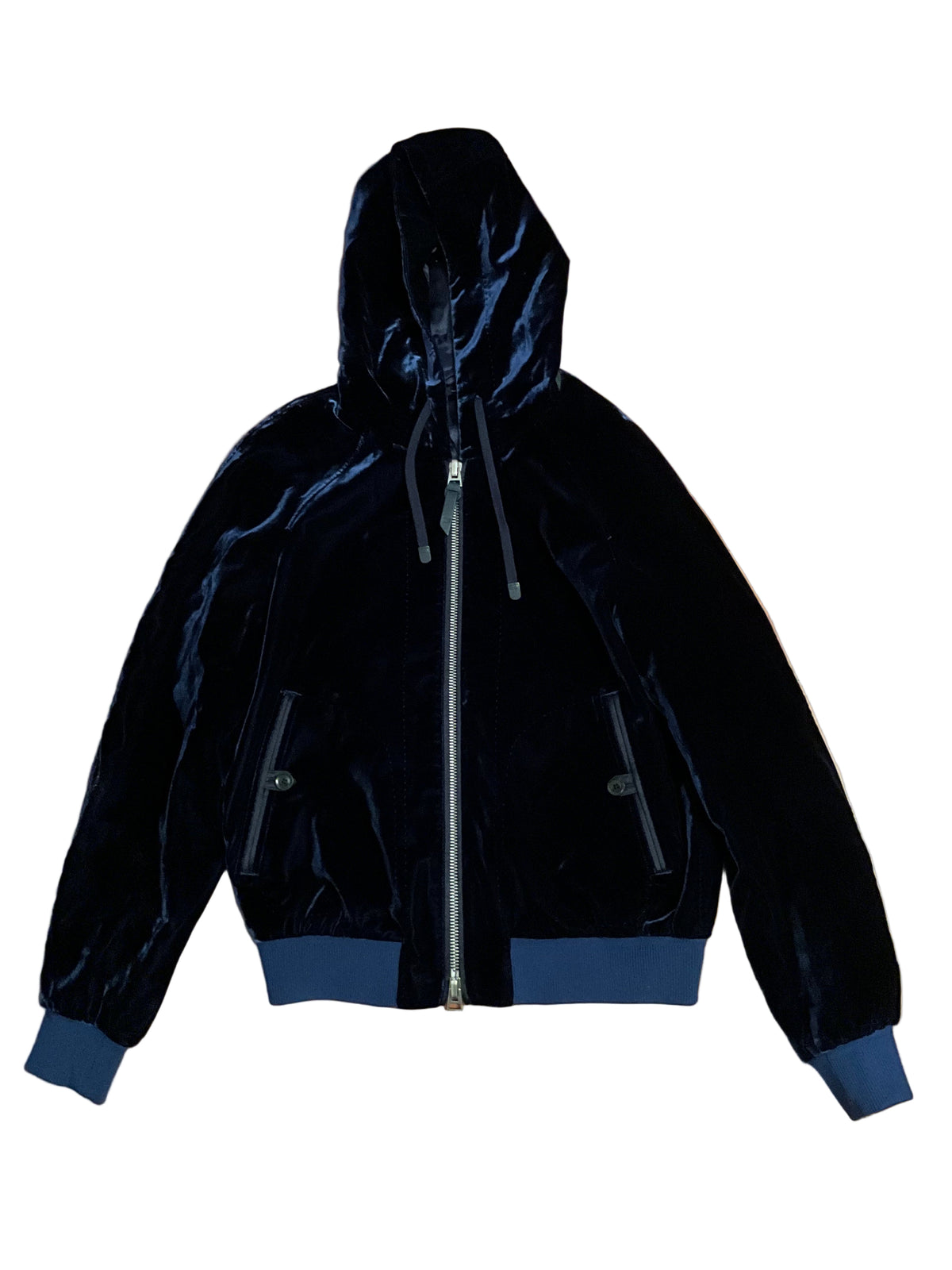 Tom Ford Navy Blue Velvet hoodie jacket size M medium men