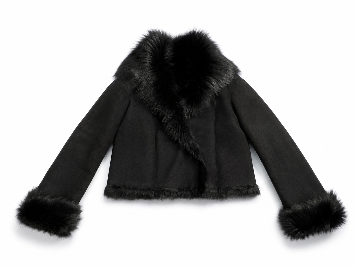 Joseph Black Toscana Anais Sheepskin Short Coat – Size 38 ladies