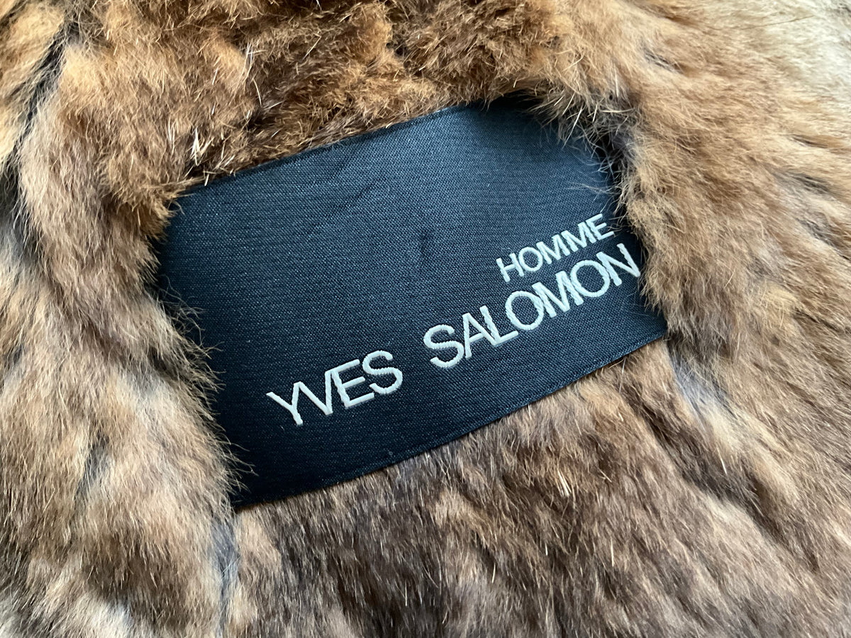 YVES SALOMON PARKA ICONIC FUR LINEN JACKET SIZE 48 MEN