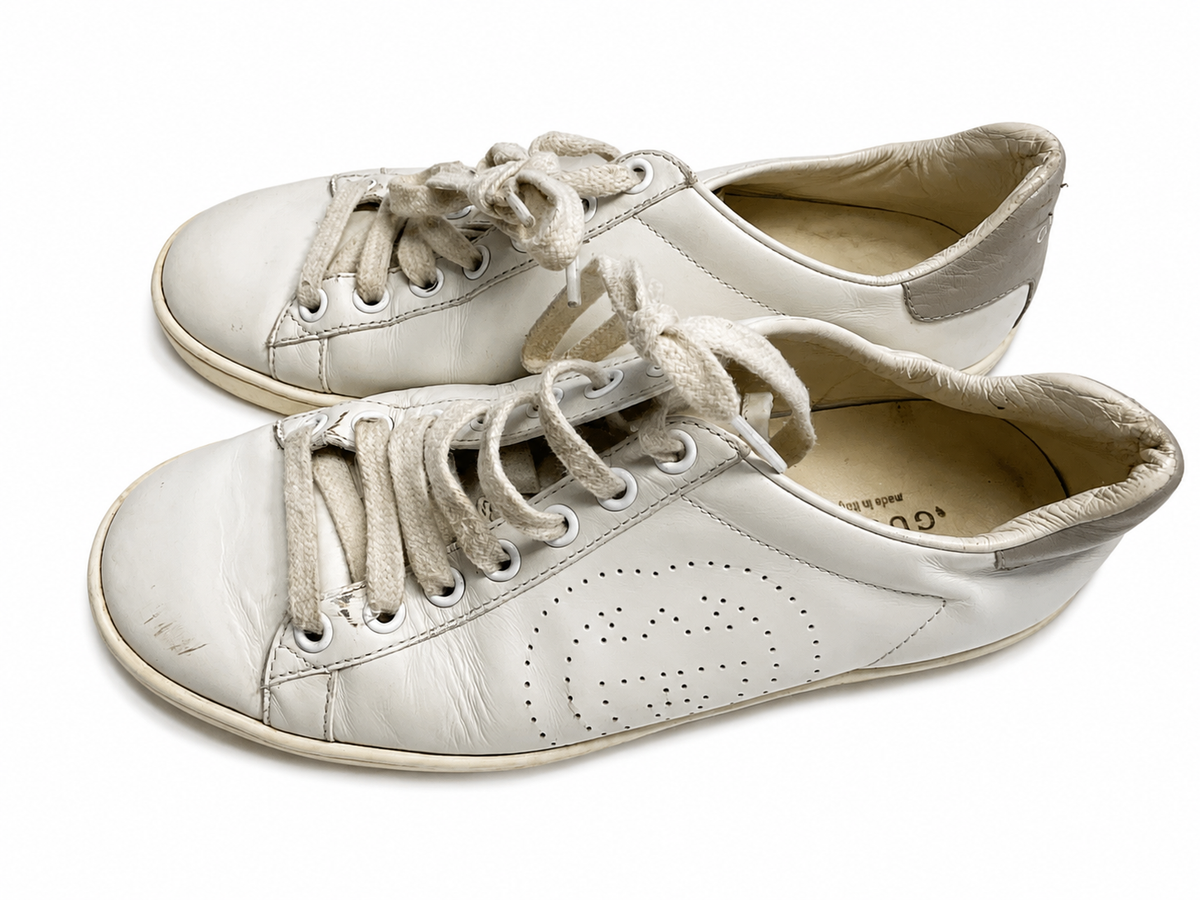 Gucci White Leather Lace-Up Trainers – Size EU 36 ladies