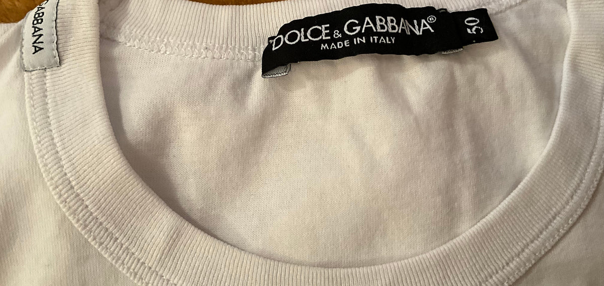 Dolce & Gabbana T-Shirt Round Neck in White size 50 men