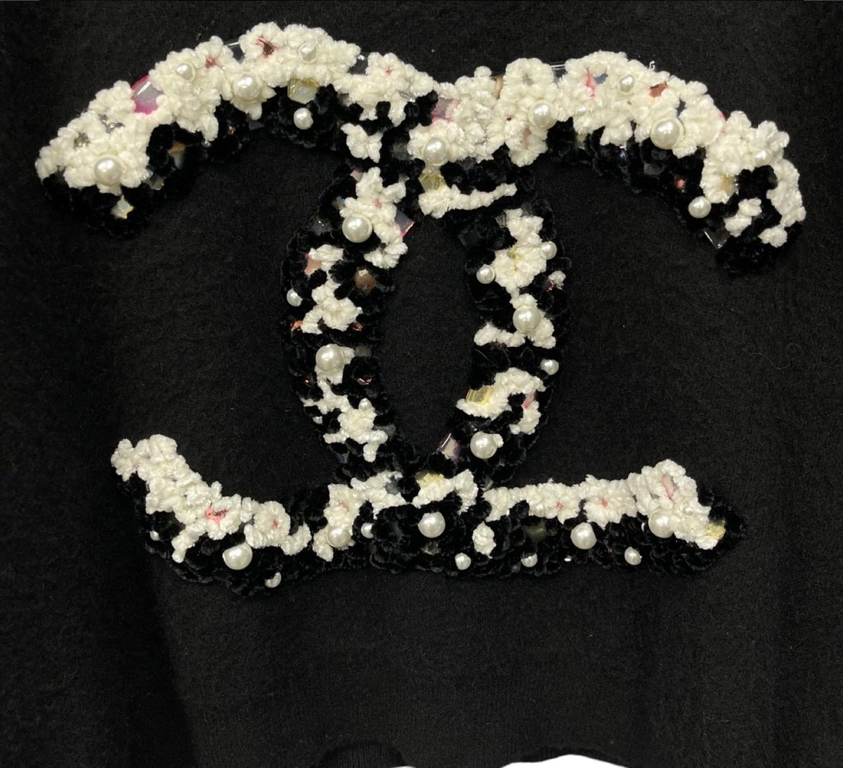 CHANEL Neige CC Pearl Cashmere Sweater Jumper P73253K10535 Size 50 ladies