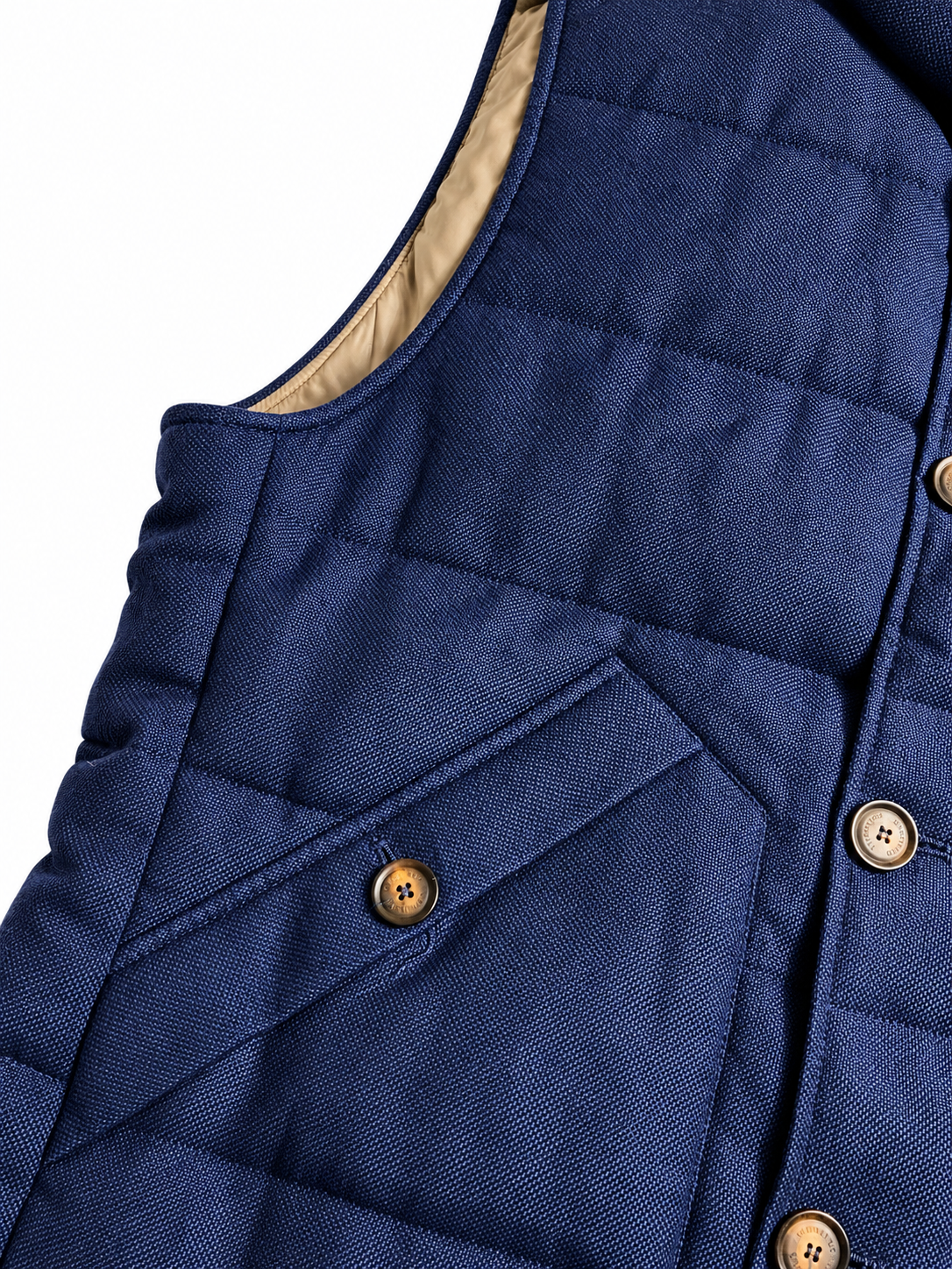 Brunello Cucinelli Men’s Navy Blue Goose Down Quilted Gilet Vest – Size M men