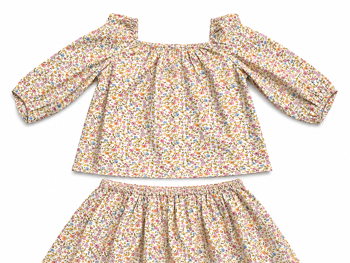 Bonpoint Liberty print skirt and blouse set Size 14 years children
